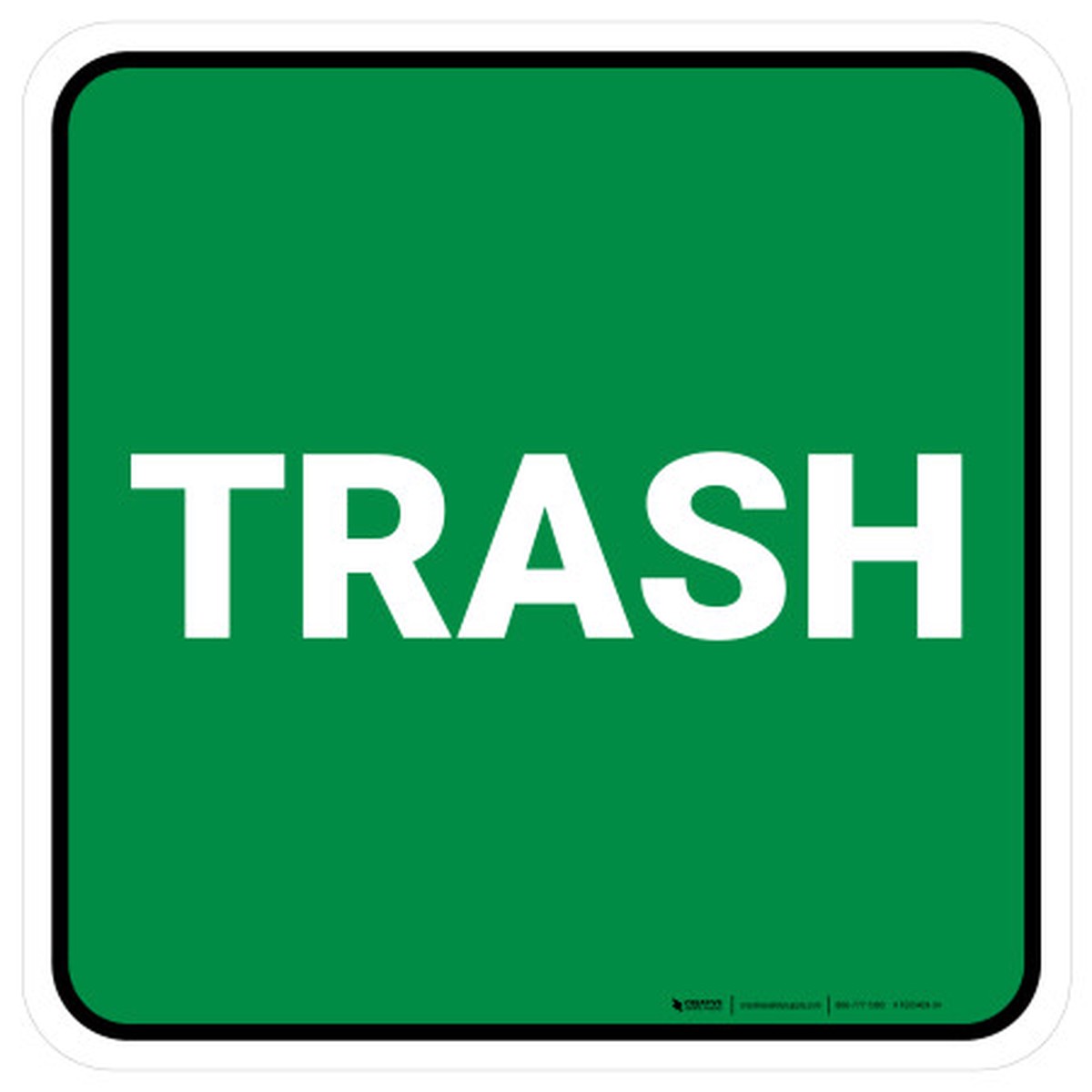 5S Trash Green Square - Floor Sign