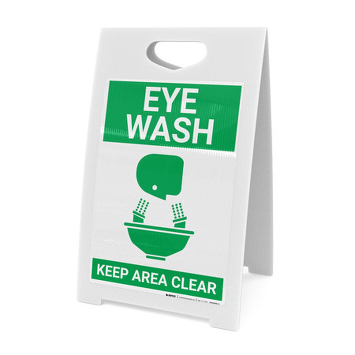 Eye Wash Keep Area Clear with Icon Portrait - A-Frame Sign