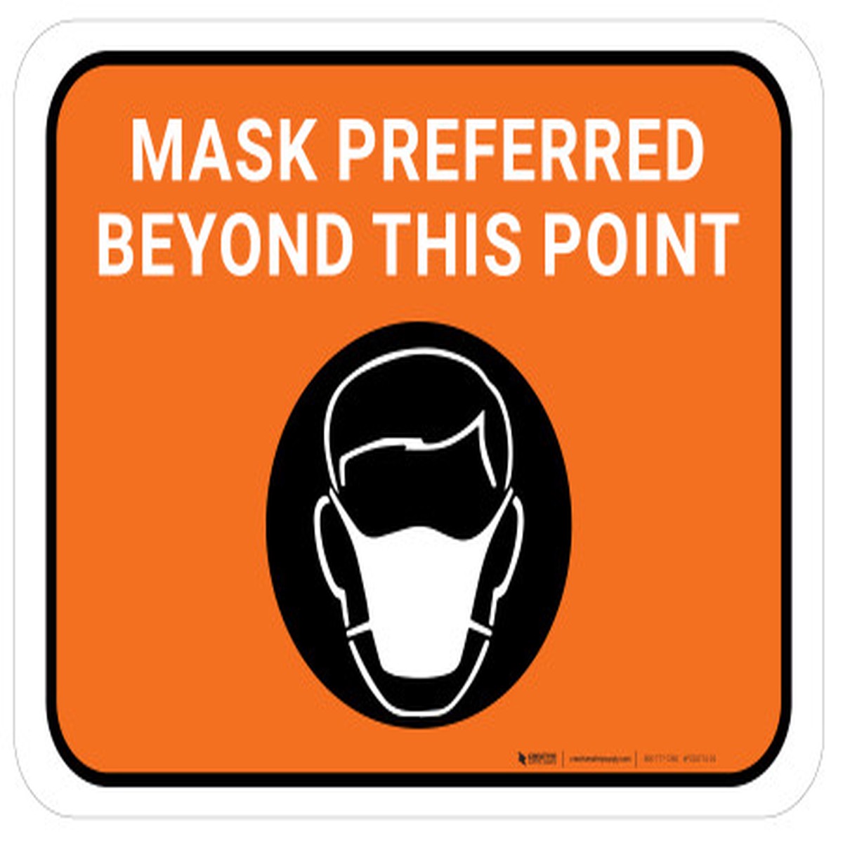 Mask Preferred Beyond This Point Orange Rectangular – Floor Sign