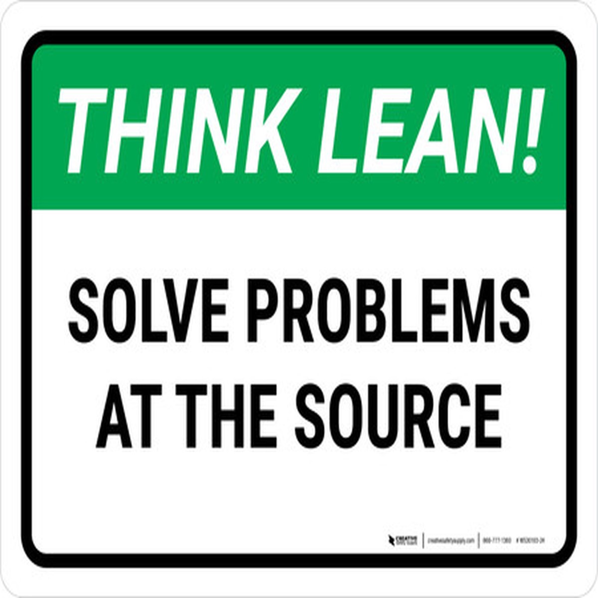 Think Lean: Solve Problems at the Source Landscape - Wall Sign