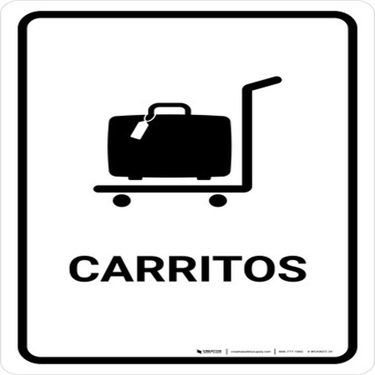 Trolleys White Spanish Portrait – Wall Sign