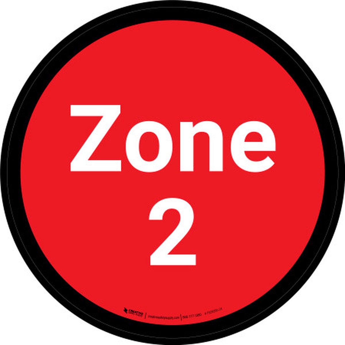 Zone 2 - Red Circle - Floor sign