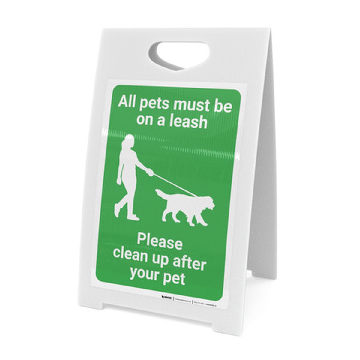 All Pets Must Be On A Leash with Icon Portrait - A-Frame Sign