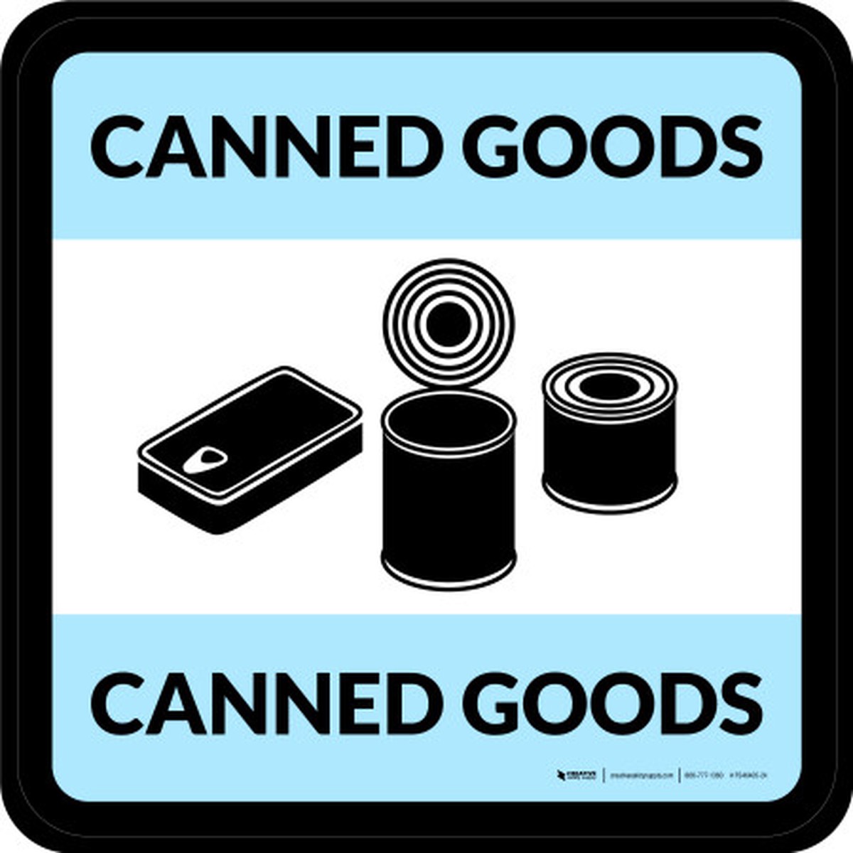 Canned Goods Retail Square – Floor Sign