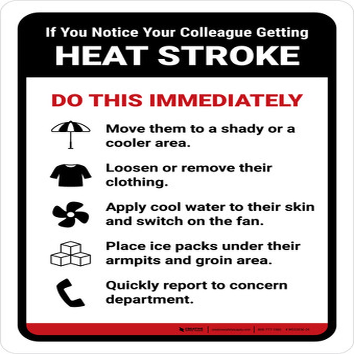 If You Notice Your Colleague Getting Heat Stroke Portrait - Wall Sign