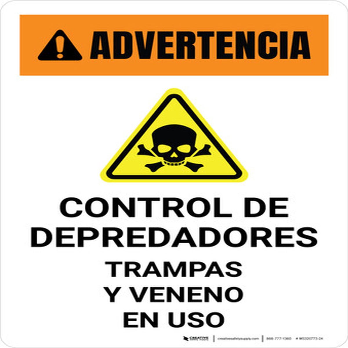 Advertencia – Trampas de Control de Depredadores y Veneno en Uso Vertical – Wall Sign