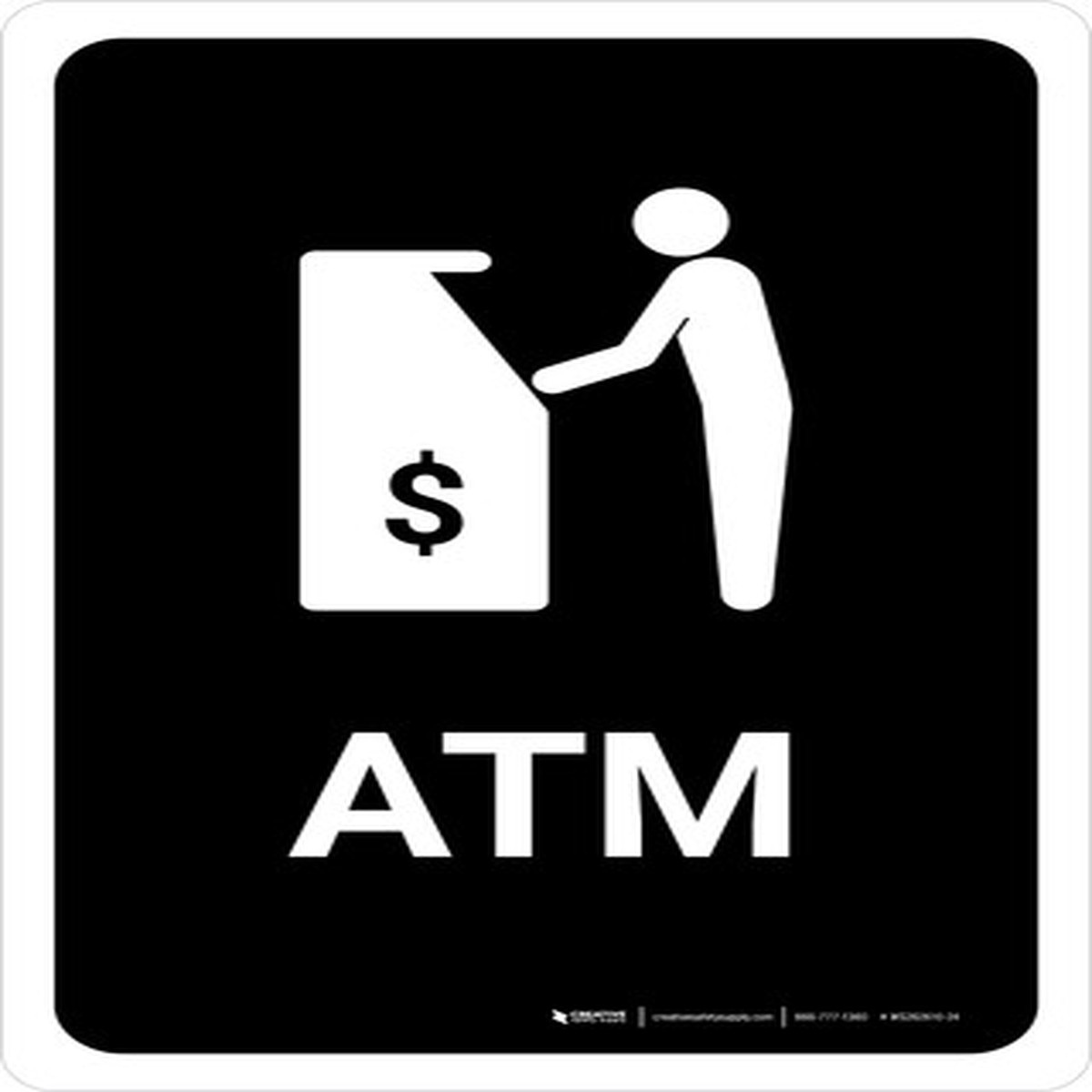 ATM Black Portrait – Wall Sign