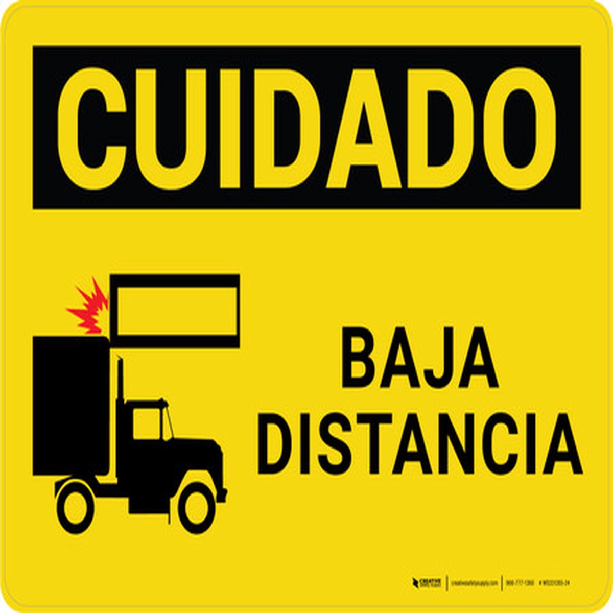 Cuidado - Baja Distancia Icono Horizontal - Wall Sign