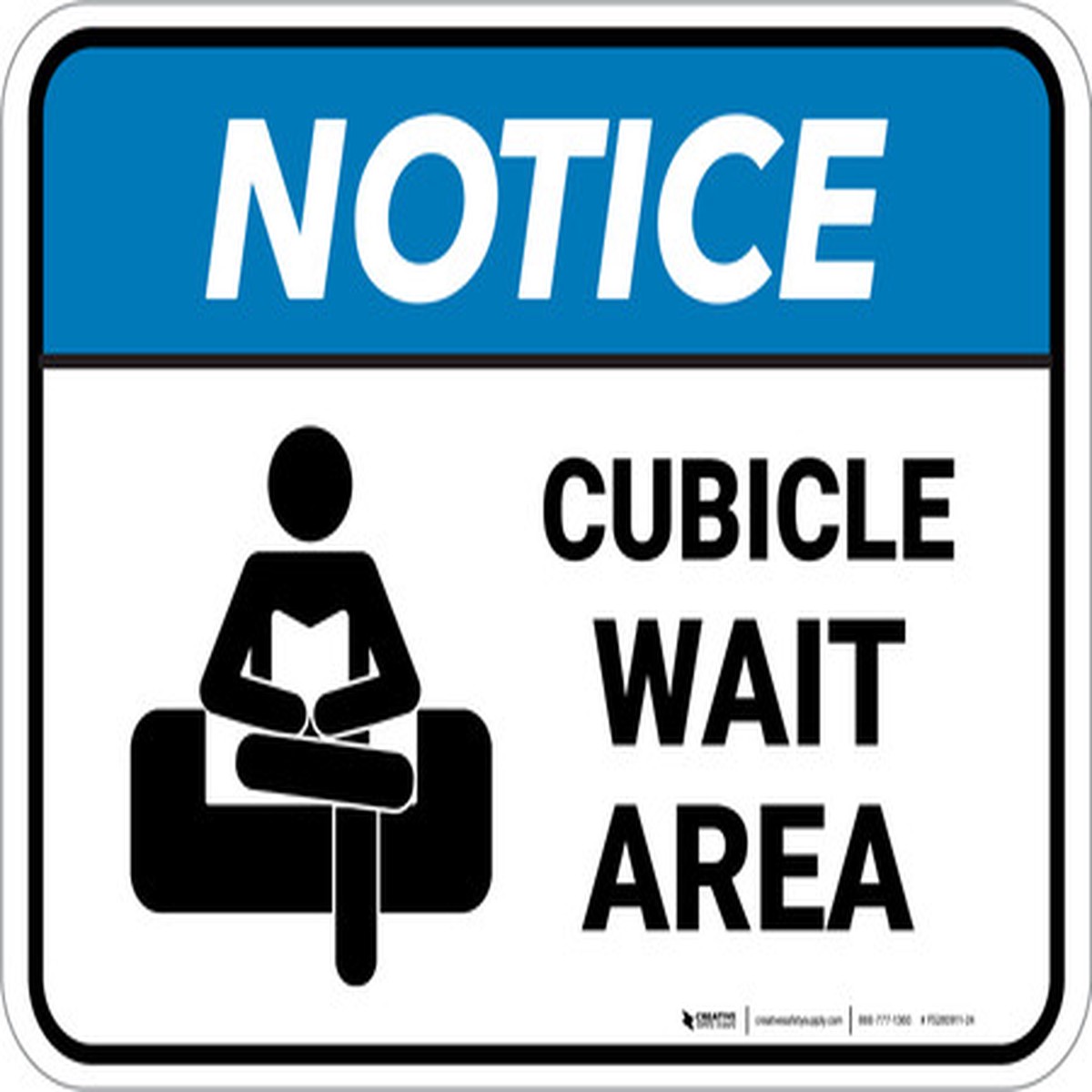Notice: Cubicle Wait Area Rectangle – Floor Sign
