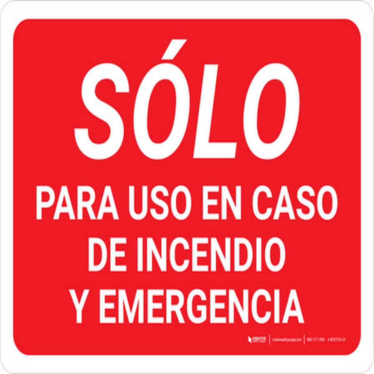 Solo para Uso de Bomberos y Emergencias Fondo Rojo – Wall Sign