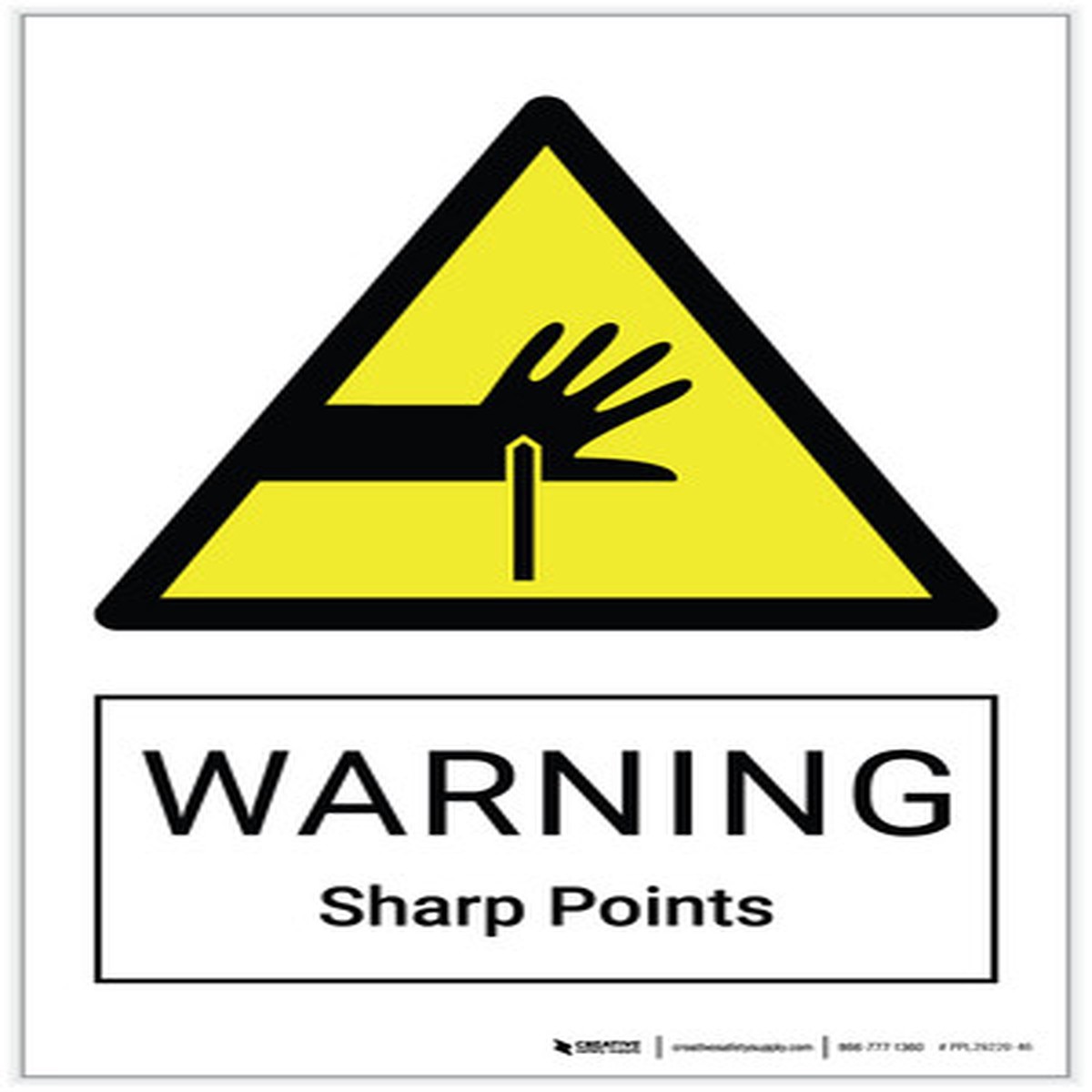 Warning: Sharp Points Hazard – Label
