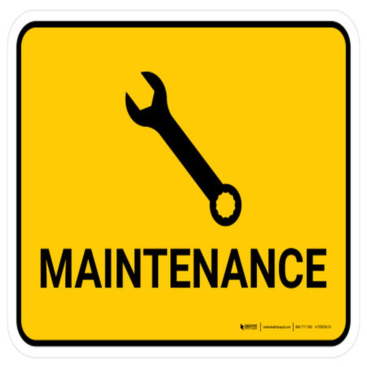 Maintenance Yellow Rectangular – Floor Sign
