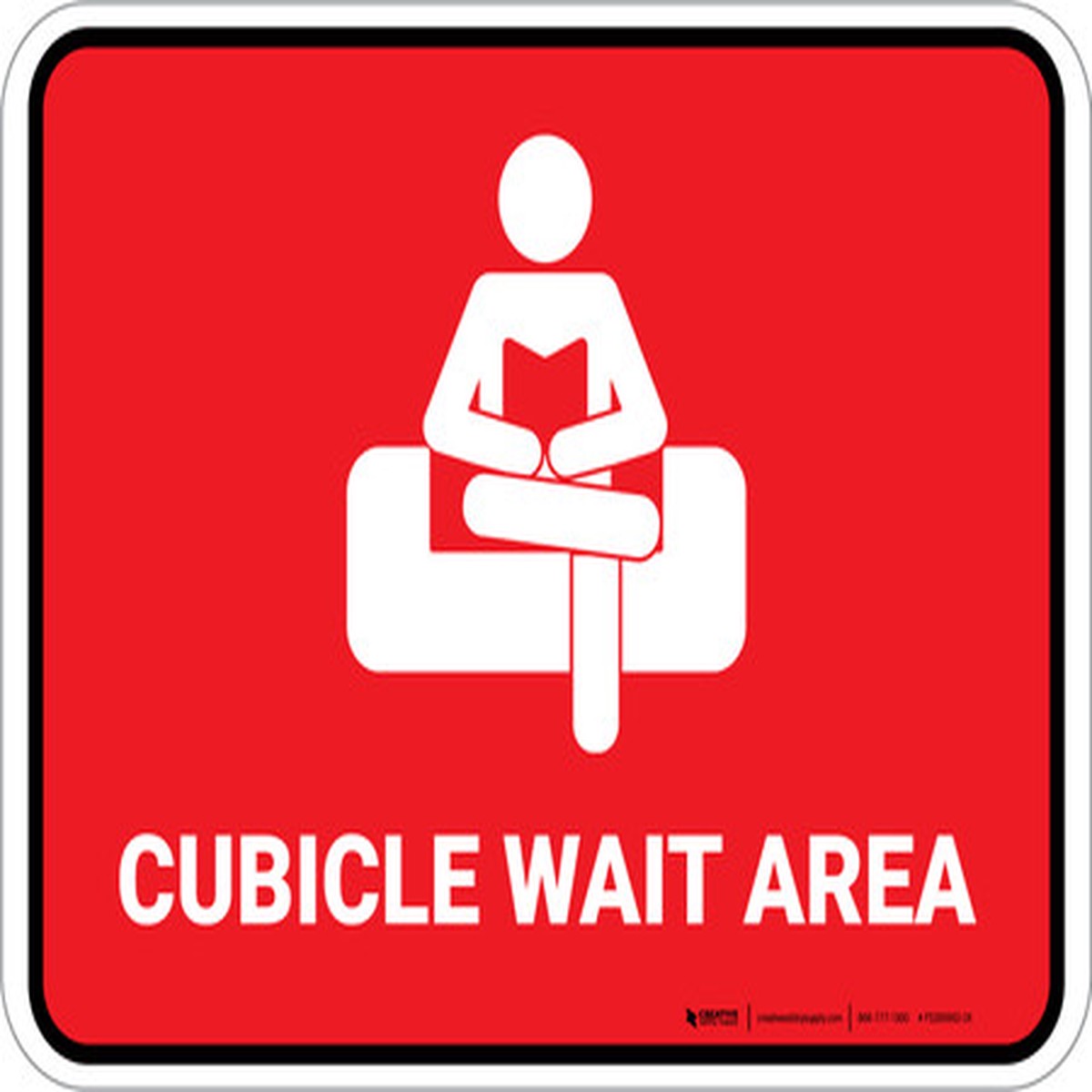 Cubicle Wait Area Red Rectangle – Floor Sign
