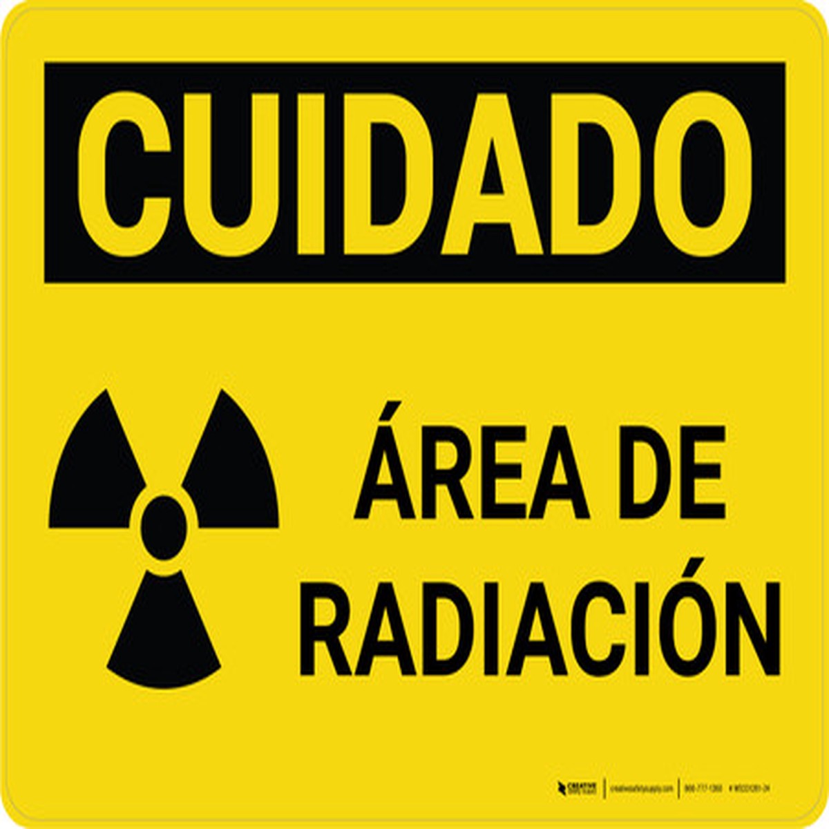 Cuidado – Area de Radiacion Horizontal – Wall Sign