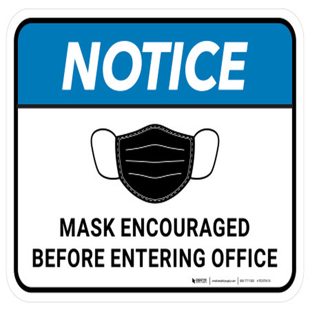 Notice: Mask Encouraged Before Entering Office Rectangular – Floor Sign
