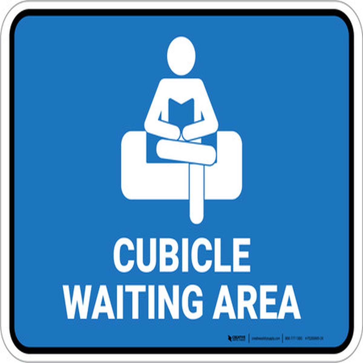 Cubicle Waiting Area Blue Rectangle – Floor Sign