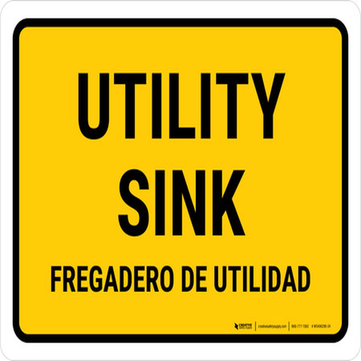 Utility Sink Bilingual Spanish Landscape – Wall Sign