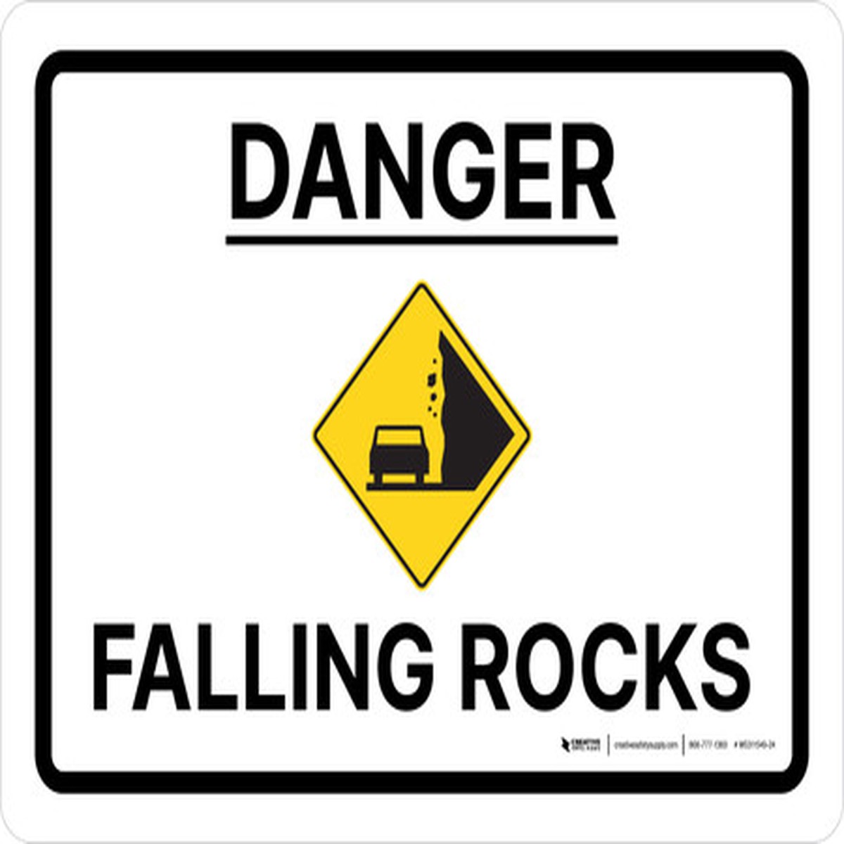 Danger: Falling Rocks Landscape - Wall Sign
