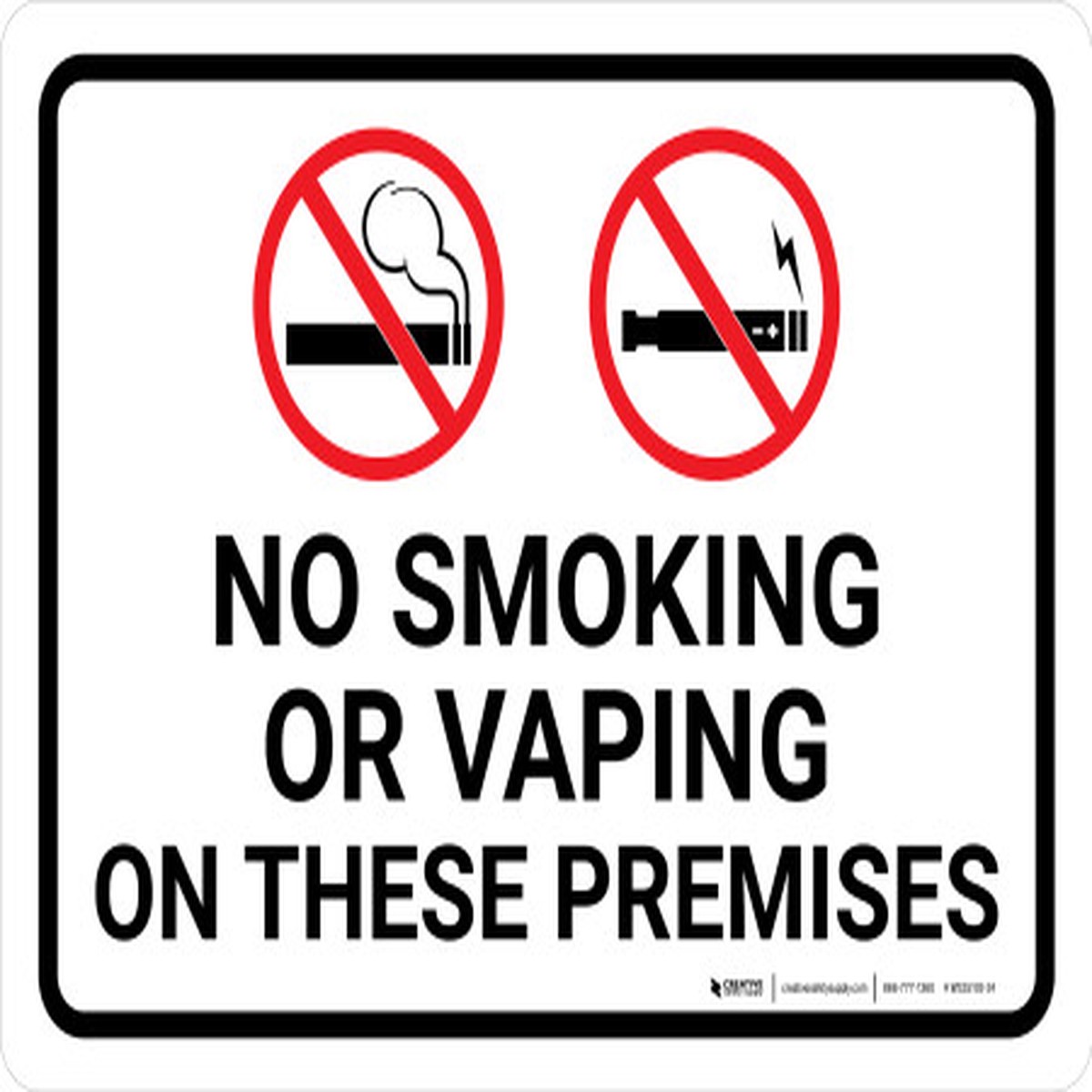 No Smoking Or Vaping In This Premises with Icons Landscape - Wall Sign